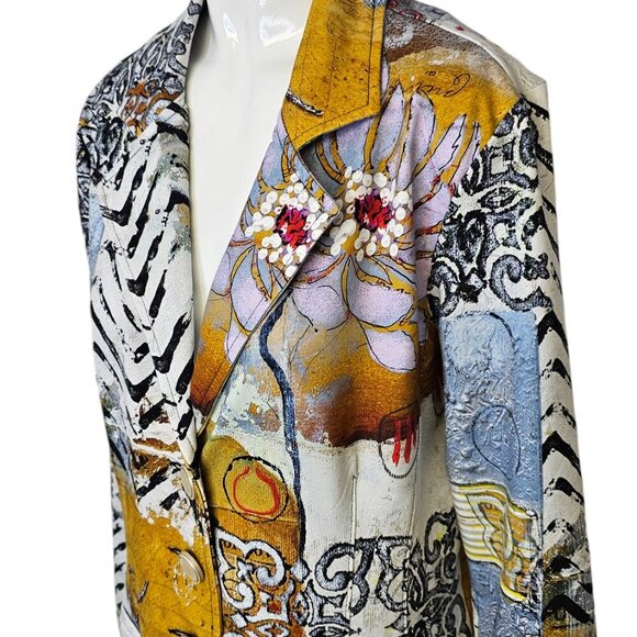 Simply Art by Dolcezza Good Enough Blazer Jacket Size M Art To Wear Stretch - Picture 6 of 8
